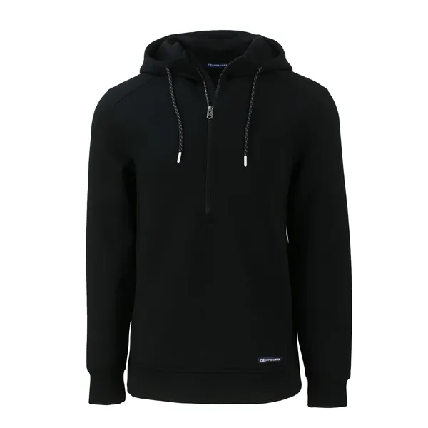 Men's sweatshirt with a half-zip, hood, double knit interlock, and water-resistant... from ASI 47965 Cutter & Buck