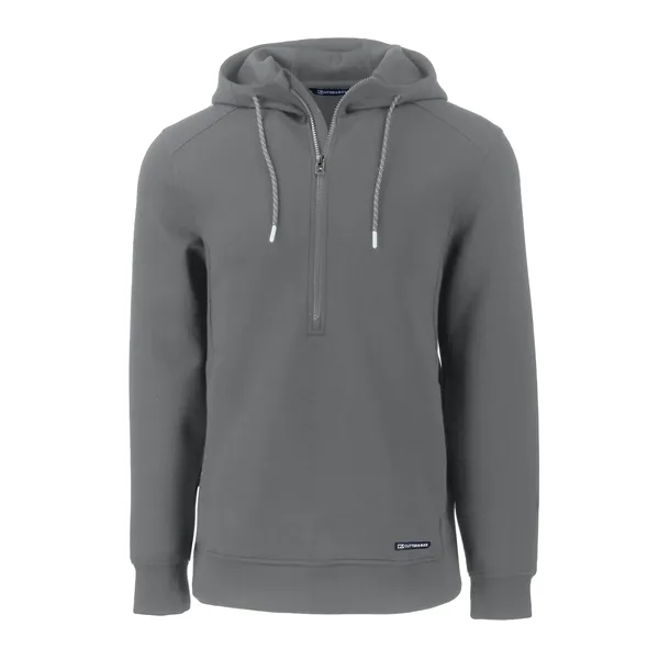Men's sweatshirt with a half-zip, hood, double knit interlock, and water-resistant... from ASI 47965 Cutter & Buck