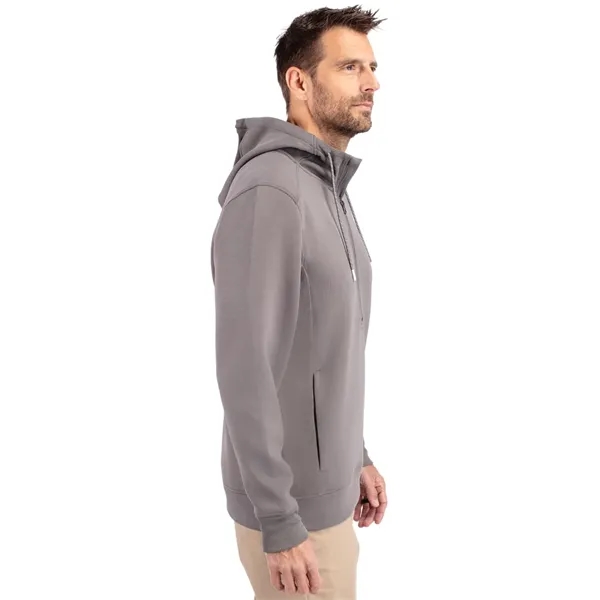 Men's sweatshirt with a half-zip, hood, double knit interlock, and water-resistant... from ASI 47965 Cutter & Buck