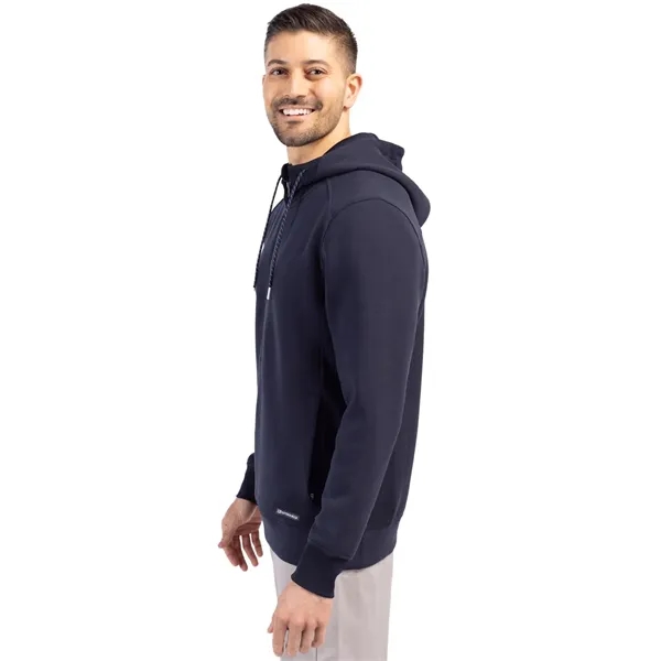 Men's sweatshirt with a half-zip, hood, double knit interlock, and water-resistant... from ASI 47965 Cutter & Buck