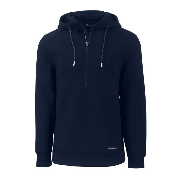 Men's sweatshirt with a half-zip, hood, double knit interlock, and water-resistant... from ASI 47965 Cutter & Buck