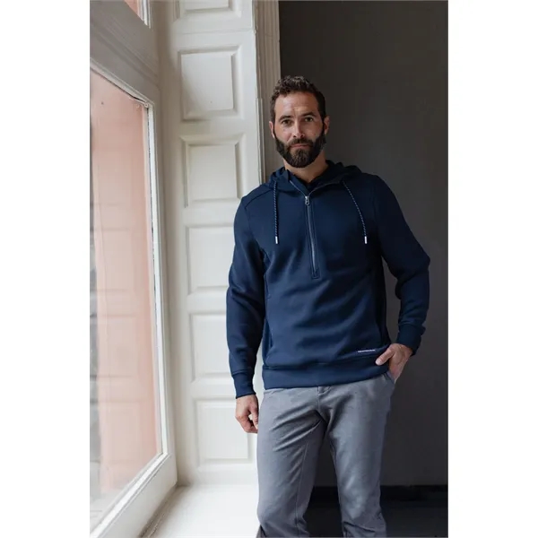 Men's sweatshirt with a half-zip, hood, double knit interlock, and water-resistant... from ASI 47965 Cutter & Buck