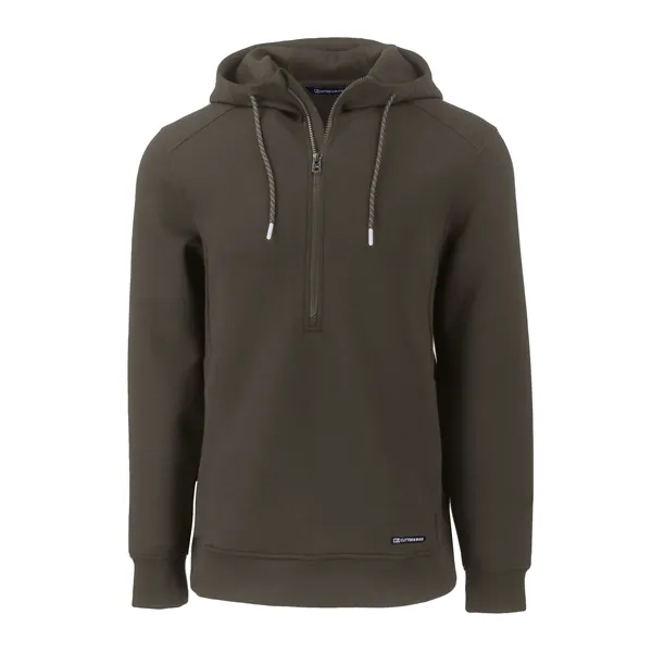 Men's sweatshirt with a half-zip, hood, double knit interlock, and water-resistant... from ASI 47965 Cutter & Buck
