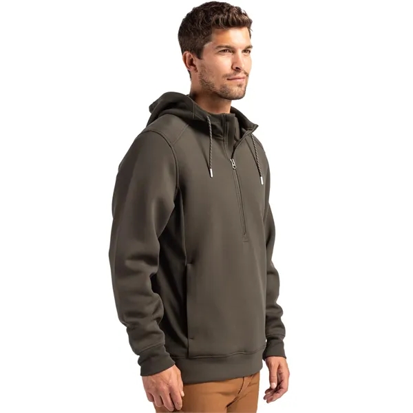 Men's sweatshirt with a half-zip, hood, double knit interlock, and water-resistant... from ASI 47965 Cutter & Buck