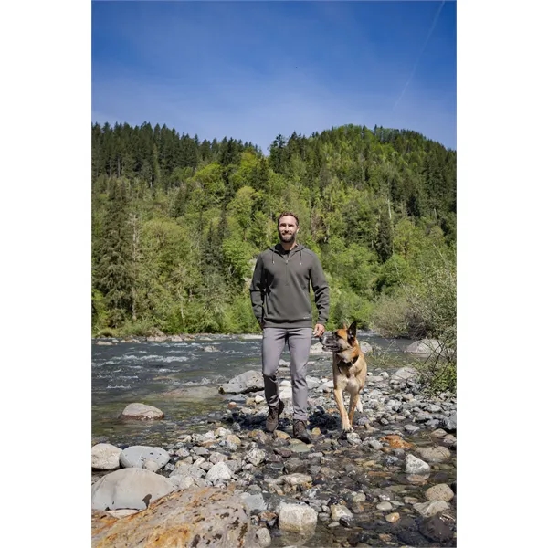 Men's sweatshirt with a half-zip, hood, double knit interlock, and water-resistant... from ASI 47965 Cutter & Buck