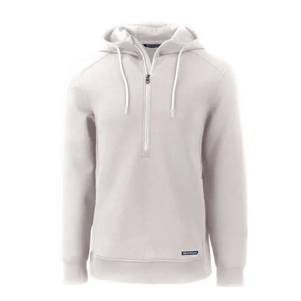 Men's sweatshirt with a half-zip, hood, double knit interlock, and water-resistant... from ASI 47965 Cutter & Buck