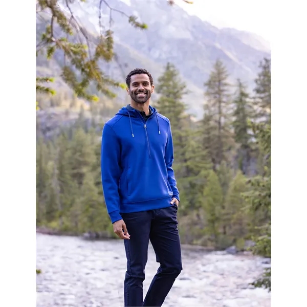 Men's sweatshirt with a half-zip, hood, double knit interlock, and water-resistant... from ASI 47965 Cutter & Buck