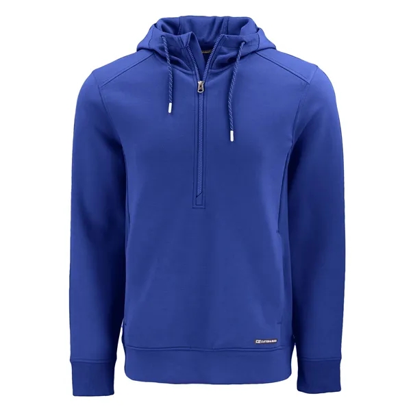 Men's sweatshirt with a half-zip, hood, double knit interlock, and water-resistant... from ASI 47965 Cutter & Buck