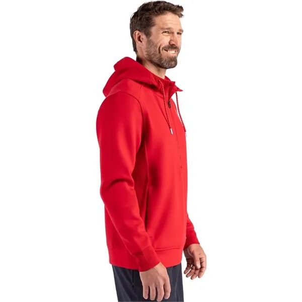 Men's sweatshirt with a half-zip, hood, double knit interlock, and water-resistant... from ASI 47965 Cutter & Buck