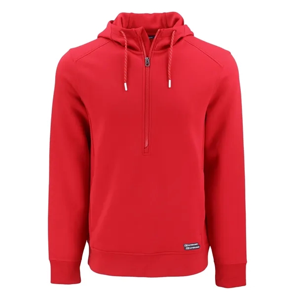 Men's sweatshirt with a half-zip, hood, double knit interlock, and water-resistant... from ASI 47965 Cutter & Buck