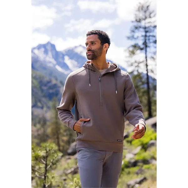 Men's sweatshirt with a half-zip, hood, double knit interlock, and water-resistant... from ASI 47965 Cutter & Buck