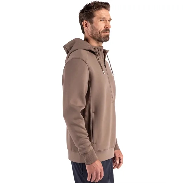 Men's sweatshirt with a half-zip, hood, double knit interlock, and water-resistant... from ASI 47965 Cutter & Buck