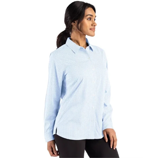 Cutter & Buck Skyline Eco Recycled Gingham Womens Long Sl...... from ASI 47965 Cutter & Buck