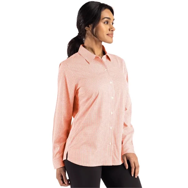 Cutter & Buck Skyline Eco Recycled Gingham Womens Long Sl...... from ASI 47965 Cutter & Buck