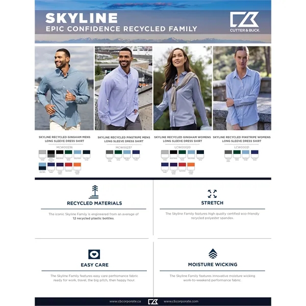 Cutter & Buck Skyline Eco Recycled Gingham Womens Long Sl...... from ASI 47965 Cutter & Buck