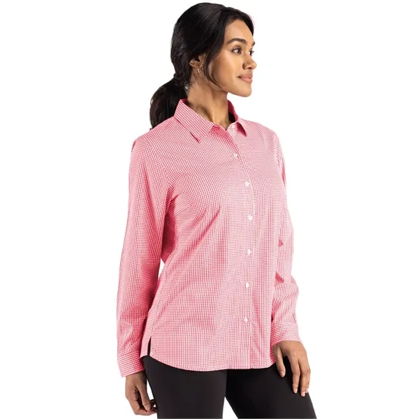 Cutter & Buck Skyline Eco Recycled Gingham Womens Long Sl...... from ASI 47965 Cutter & Buck