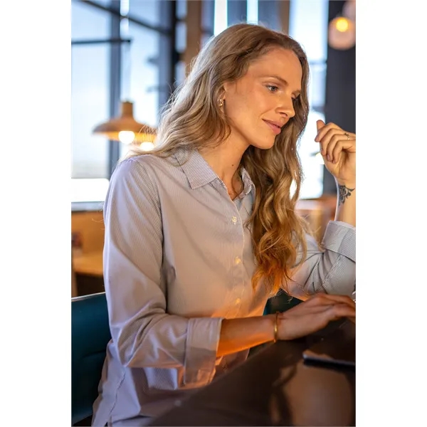 Cutter & Buck Skyline Eco Pinstripe Womens Long Sleeve Dr...... from ASI 47965 Cutter & Buck