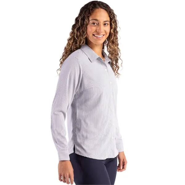 Cutter & Buck Skyline Eco Pinstripe Womens Long Sleeve Dr...... from ASI 47965 Cutter & Buck