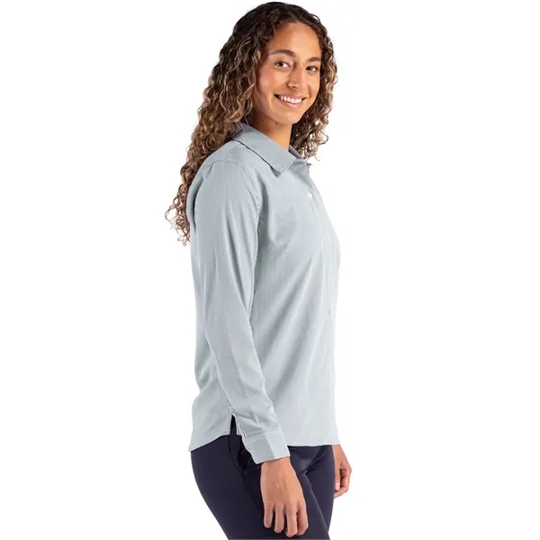 Cutter & Buck Skyline Eco Pinstripe Womens Long Sleeve Dr...... from ASI 47965 Cutter & Buck