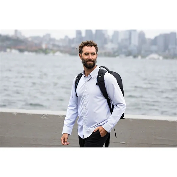 Cutter & Buck Skyline Eco Recycled Pinstripe Mens Long Sl...... from ASI 47965 Cutter & Buck