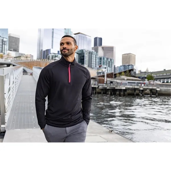 Men's sweatshirt with a quarter zip, brushed back fleece, raglan sleeves,... from ASI 47965 Cutter & Buck