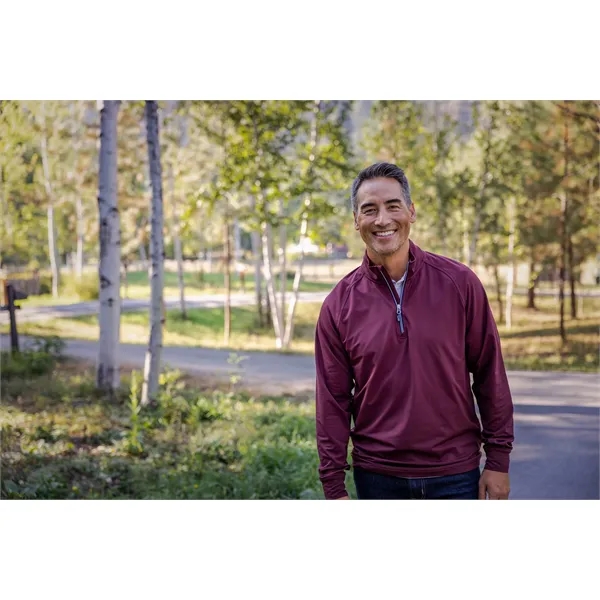 Men's sweatshirt with a quarter-zip, brushed back fleece, raglan sleeves, zipper,... from ASI 47965 Cutter & Buck