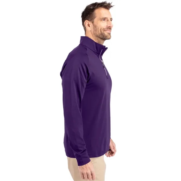 Men's sweatshirt with a quarter-zip, brushed back fleece, raglan sleeves, zipper,... from ASI 47965 Cutter & Buck