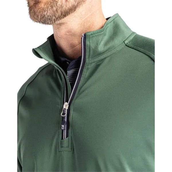 Men's sweatshirt with a quarter-zip, brushed back fleece, raglan sleeves, zipper,... from ASI 47965 Cutter & Buck