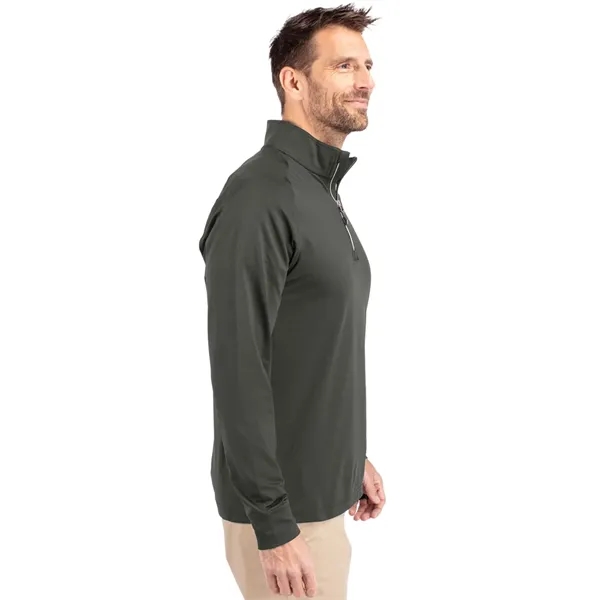 Men's sweatshirt with a quarter-zip, brushed back fleece, raglan sleeves, zipper,... from ASI 47965 Cutter & Buck