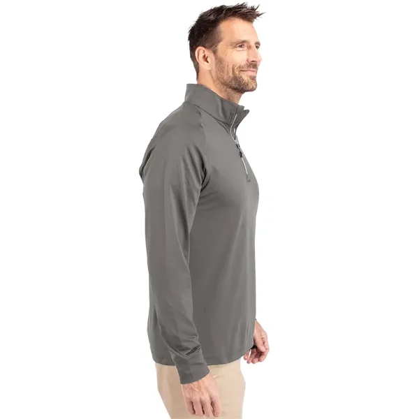 Men's sweatshirt with a quarter-zip, brushed back fleece, raglan sleeves, zipper,... from ASI 47965 Cutter & Buck