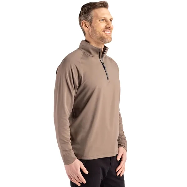 Men's sweatshirt with a quarter-zip, brushed back fleece, raglan sleeves, zipper,... from ASI 47965 Cutter & Buck
