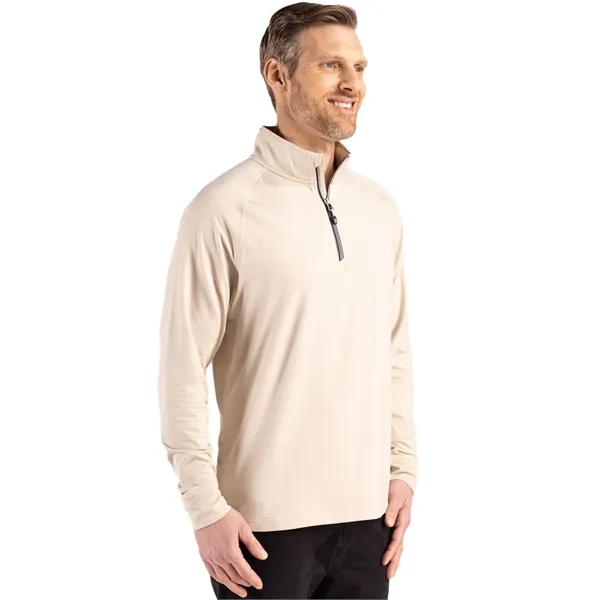 Men's sweatshirt with a quarter-zip, brushed back fleece, raglan sleeves, zipper,... from ASI 47965 Cutter & Buck