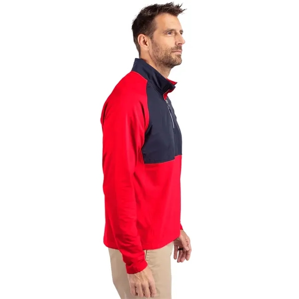 Men's jacket with a quarter-zip, wind resistance, moisture-wicking performance, and UPF... from ASI 47965 Cutter & Buck