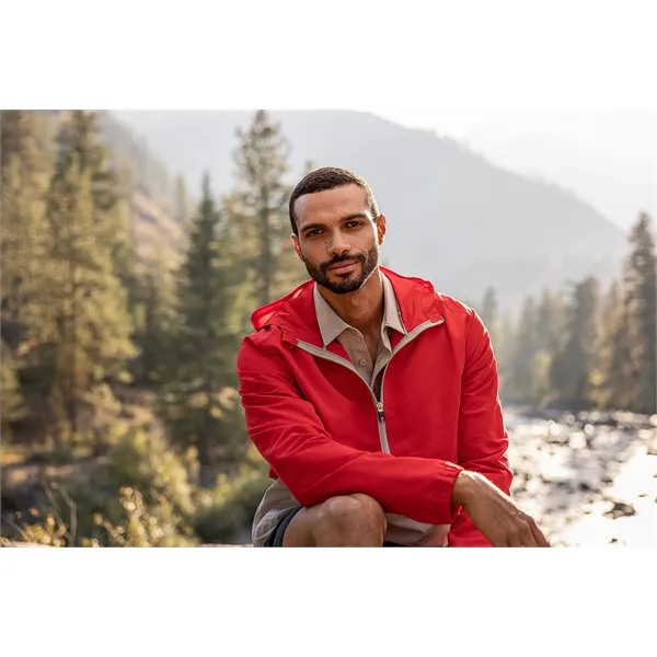 Men's anorak jacket with wind and water resistance, pouch, hood, and... from ASI 47965 Cutter & Buck