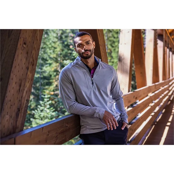 Men's sweatshirt with a quarter-zip, wind resistance, raglan sleeves, zipper, and... from ASI 47965 Cutter & Buck