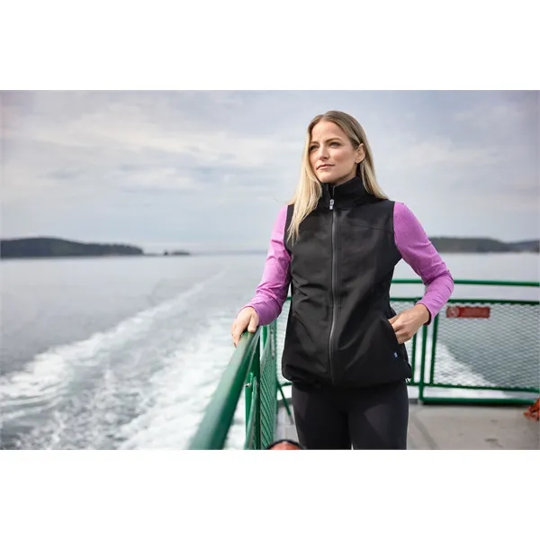 Women's vest with a full-zip, wind and water resistance, hood, and... from ASI 47965 Cutter & Buck