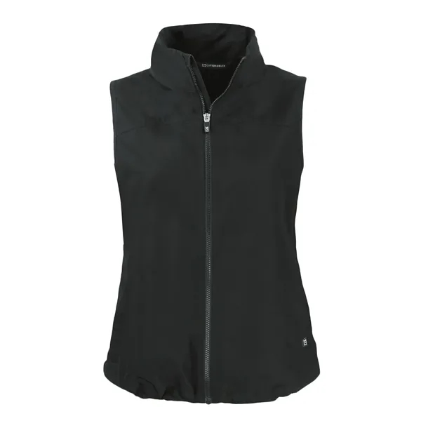 Women's vest with a full-zip, wind and water resistance, hood, and... from ASI 47965 Cutter & Buck