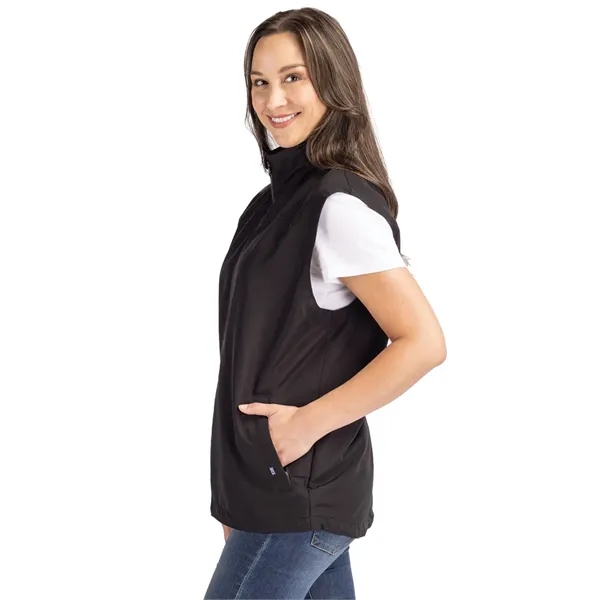 Women's vest with a full-zip, wind and water resistance, hood, and... from ASI 47965 Cutter & Buck
