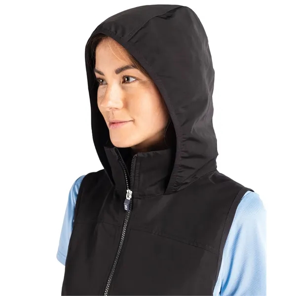 Women's vest with a full-zip, wind and water resistance, hood, and... from ASI 47965 Cutter & Buck