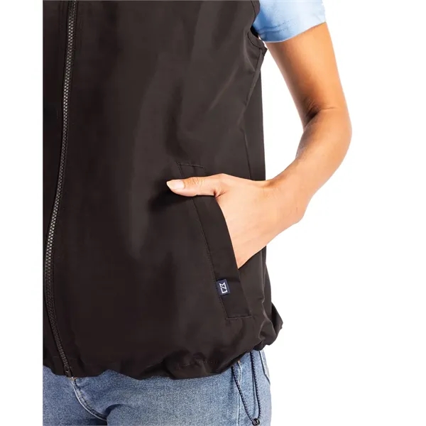 Women's vest with a full-zip, wind and water resistance, hood, and... from ASI 47965 Cutter & Buck