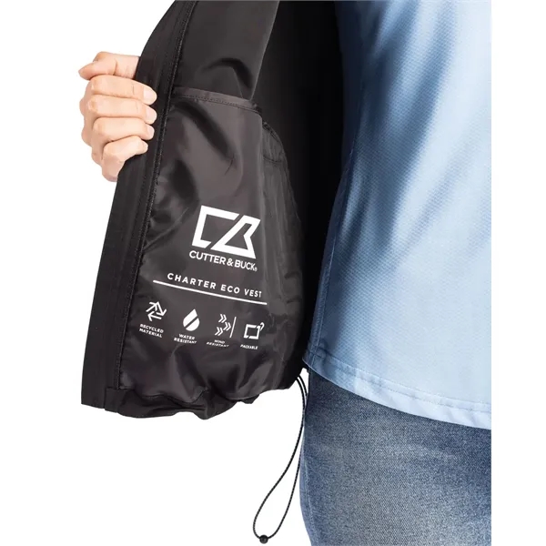 Women's vest with a full-zip, wind and water resistance, hood, and... from ASI 47965 Cutter & Buck