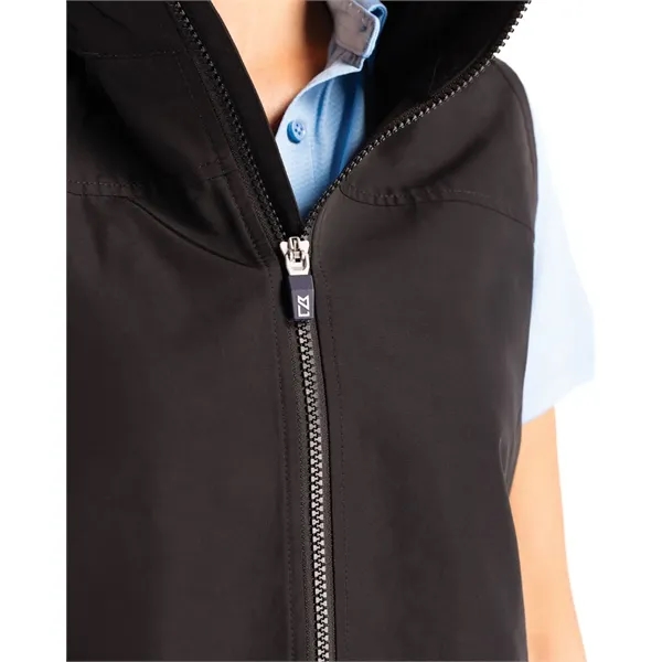 Women's vest with a full-zip, wind and water resistance, hood, and... from ASI 47965 Cutter & Buck
