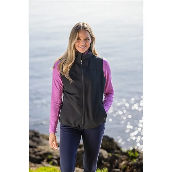 Women's vest with a full-zip, wind and water resistance, hood, and... from ASI 47965 Cutter & Buck