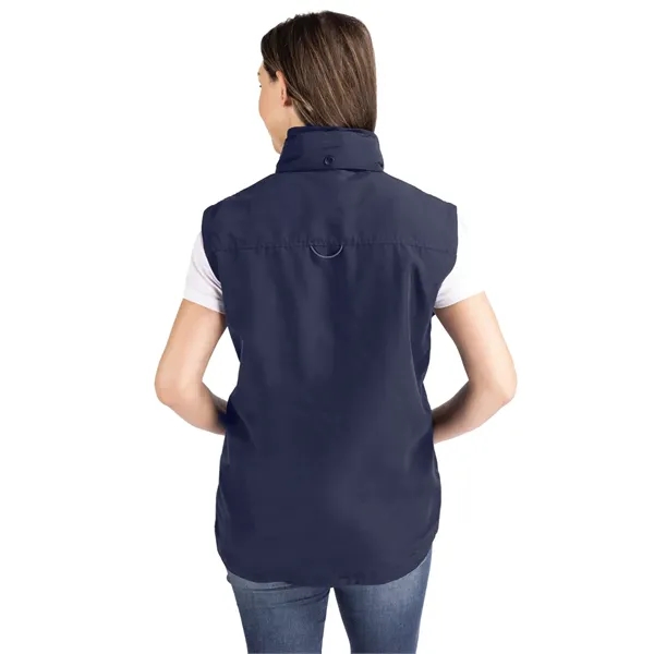 Women's vest with a full-zip, wind and water resistance, hood, and... from ASI 47965 Cutter & Buck