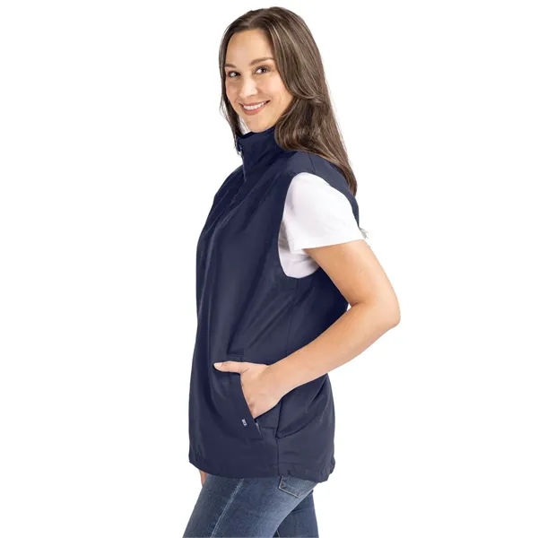 Women's vest with a full-zip, wind and water resistance, hood, and... from ASI 47965 Cutter & Buck
