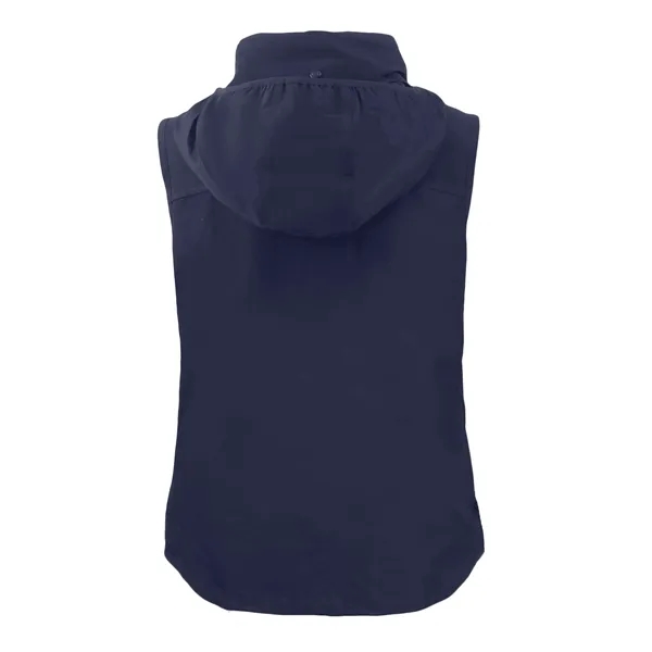 Women's vest with a full-zip, wind and water resistance, hood, and... from ASI 47965 Cutter & Buck