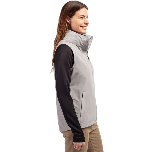 Women's vest with a full-zip, wind and water resistance, hood, and... from ASI 47965 Cutter & Buck