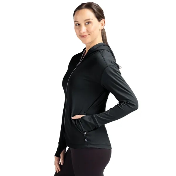 Women's sweatshirt with a full-zip, hood, four-way stretch, UPF 50+ protection,... from ASI 47965 Cutter & Buck