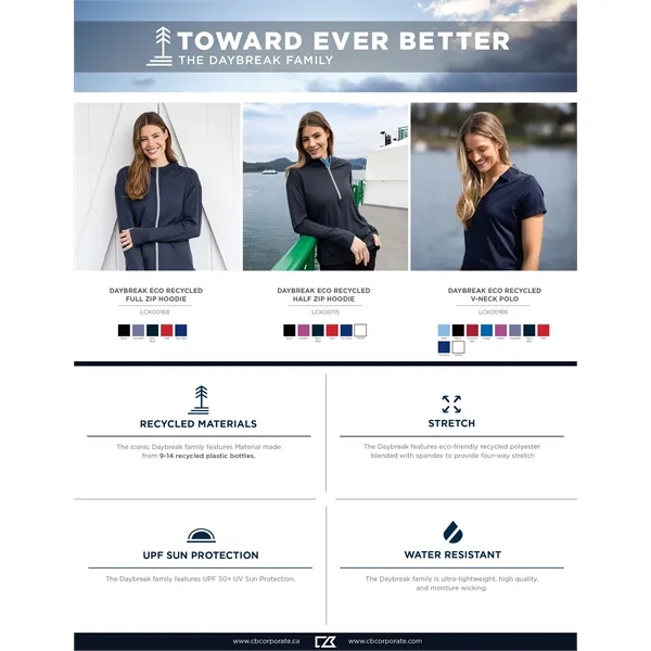 Women's sweatshirt with a full-zip, hood, four-way stretch, UPF 50+ protection,... from ASI 47965 Cutter & Buck