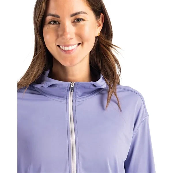 Women's sweatshirt with a full-zip, hood, four-way stretch, UPF 50+ protection,... from ASI 47965 Cutter & Buck